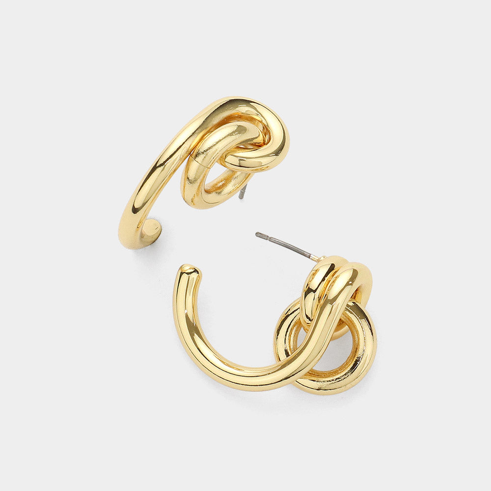 SECRET BOX 14K Gold Dipped Abstract Earrings