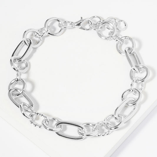 White Gold Dipped Chunky Chain Link Bracelet