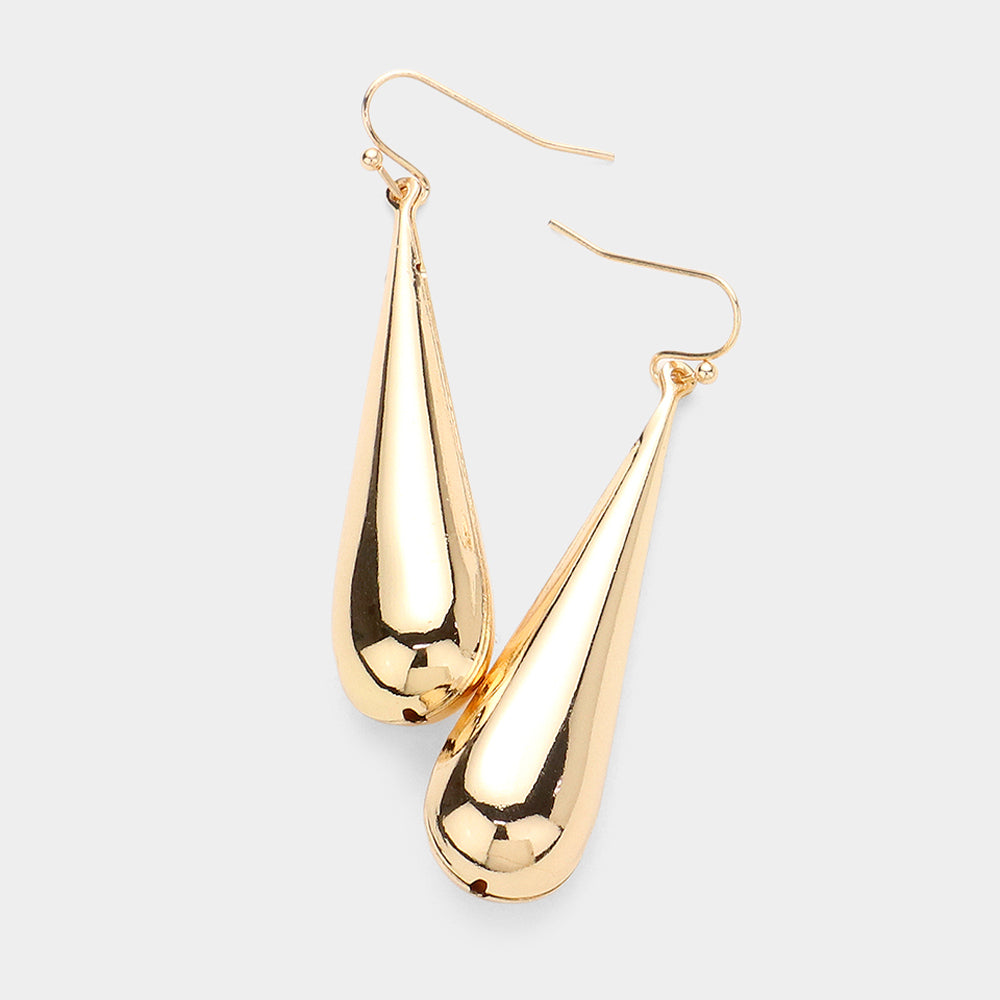 Gold Teardrop Dangle Earrings