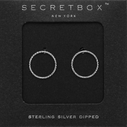 SECRET BOX   Sterling Silver Dipped Open Circle Stud Earrings