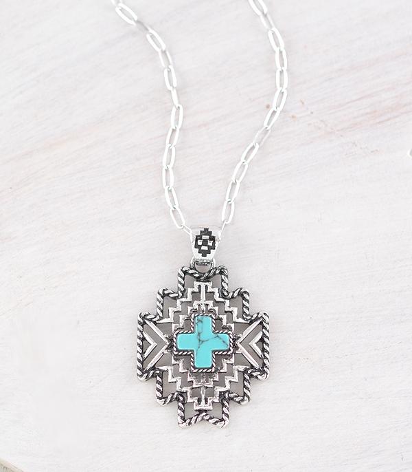 Western Aztec Cross Necklace