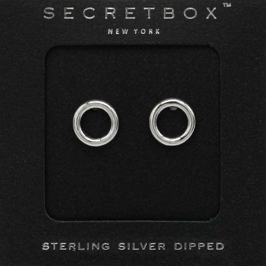 SECRET BOX   Sterling Silver Dipped Donut Stud Earrings