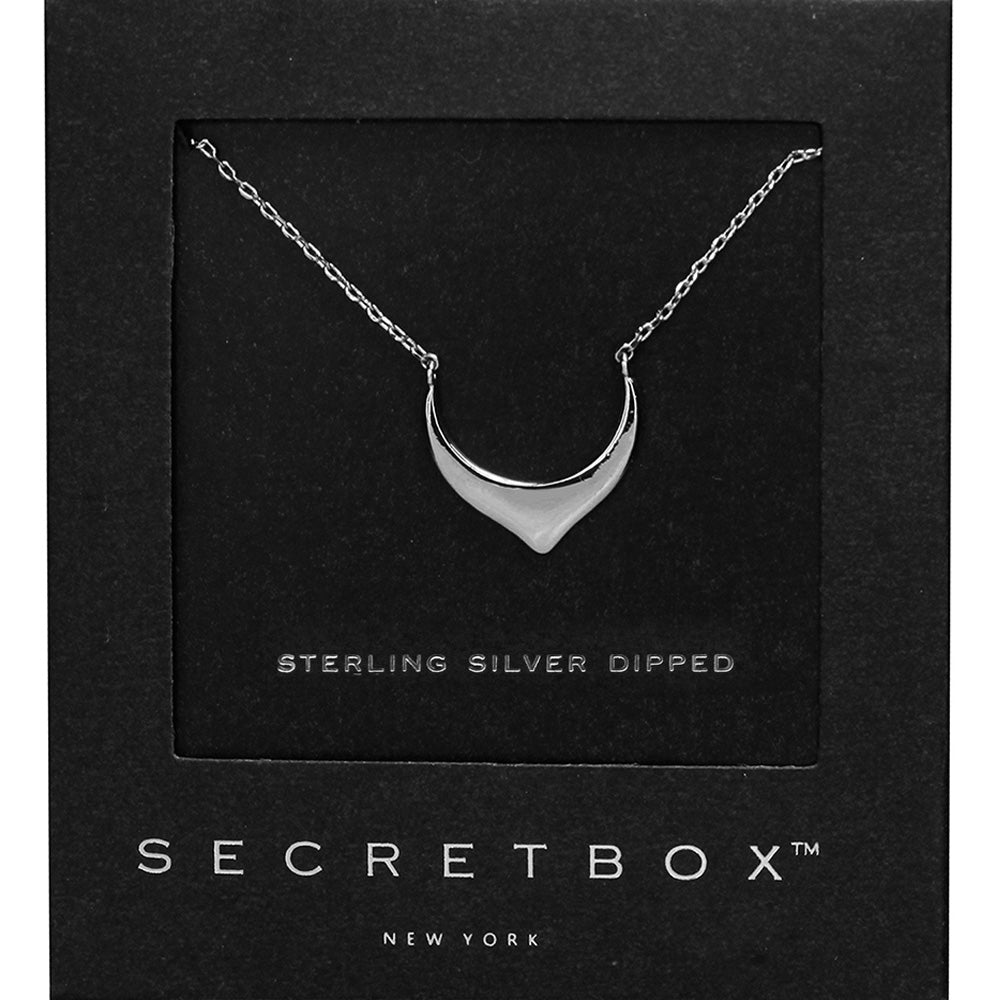 SECRET BOX   Sterling Silver Dipped Abstract Metal Pendant Necklace