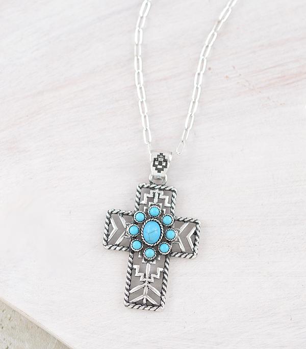 Western Aztec Cross Necklace